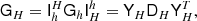 $$ \begin{aligned} \mathsf{G }_{H} = \mathsf{I }_{h}^{H} \mathsf{G }_{h} \mathsf{I }_{H}^{h} = \mathsf{Y }_{H} \mathsf{D }_{H} \mathsf{Y }_{H}^T, \end{aligned} $$