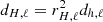 $ d_{H,\ell} = r^2_{H,\ell} d_{h,\ell} $