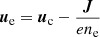 $ {\boldsymbol{u}}_{\mathrm{e}} = {\boldsymbol{u}}_{\mathrm{c}} - \frac{{\boldsymbol{J}}}{en_{\mathrm{e}}} $