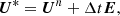 $$ \begin{aligned} {\boldsymbol{U}}^*={\boldsymbol{U}}^n + \Delta t {\boldsymbol{E}}, \end{aligned} $$