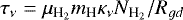 $\tau_{\nu}=\mu_{\textrm{H}_2}m_{\textrm{H}}\kappa_{\nu} N_{\textrm{H}_2}/R_{gd}$