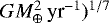 $GM_{\oplus}^2\,\textrm{yr}^{-1})^{1/7}$