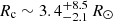 $ R_{\mathrm{c}} \sim 3.4^{+8.5}_{-2.1}\,R_{\odot} $