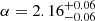 $ \alpha = 2.16^{+0.06}_{-0.06} $