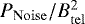 $ P_{\mathrm{Noise}} /B^2_{\mathrm{tel}} $