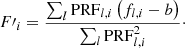 $$ \begin{aligned} F\prime _i = \frac{\sum _l \mathrm{PRF}_{l,i}\left(f_{l,i}-b\right)}{\sum _l \mathrm{PRF}_{l,i}^2}\cdot \end{aligned} $$