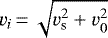 $v_i\,{=}\,\sqrt{v_{\textrm{s}}^2&#x002B;v_0^2}$