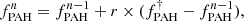 $$ \begin{aligned} f_{\rm PAH}^{n} = f_{\rm PAH}^{n-1} + r\times (f_{\rm PAH}^{\dag }-f_{\rm PAH}^{n-1}), \end{aligned} $$