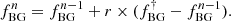 $$ \begin{aligned} f_{\rm BG}^{n} = f_{\rm BG}^{n-1} + r\times (f_{\rm BG}^{\dag }-f_{\rm BG}^{n-1}). \end{aligned} $$