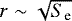 ${r} \sim \sqrt{{S}_{\textrm{e}}}$