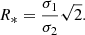 $$ \begin{aligned} R_*=\frac{\sigma _1}{\sigma _2} \sqrt{2}. \end{aligned} $$