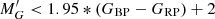 $ M_G^{\prime} < 1.95*(G_{\rm BP}-G_{\rm RP})+2 $