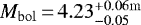 $M_{\mathrm{bol}}\,{=}\,4.23^{&#x002B;0.06{\mathrm{m}}}_{-0.05}$
