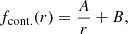 $$ \begin{aligned} f_\mathrm{cont.} (r) = \frac{A}{r} + B, \end{aligned} $$