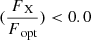 $ (\frac{F_\text{ X}}{F_{\text{ opt}}}) < 0.0 $