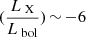 $ (\frac{L_\text{ X}}{L_{\text{ bol}}})\,{\sim}\,{-6} $