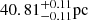$ 40.81^{+0.11}_{-0.11}\mathrm{pc} $