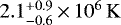 $2.1^{&#x002B;0.9}_{-0.6}\,{\times}\,10^{6}\,\mathrm{K}$