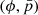 $ (\phi, {\bar{p}}) $