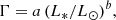 $$ \begin{aligned} \Gamma = a\,( L_{*}/{L_{\odot }})^b\nonumber , \end{aligned} $$