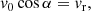 $$ \begin{aligned} { v}_0\cos \alpha ={ v}_{\rm r} , \end{aligned} $$