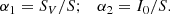 $$ \begin{aligned} \alpha _1= S_{V}/S ; \quad \alpha _2=I_0/S. \end{aligned} $$