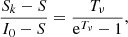 $$ \begin{aligned} \frac{S_k-S}{I_0-S}= \frac{T_{\nu }}{\mathrm{e}^{T_{\nu }}-1}, \end{aligned} $$