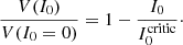 $$ \begin{aligned} \frac{V(I_0)}{V(I_0=0)}= 1-\frac{I_0}{I^\mathrm{critic}_0}\cdot \end{aligned} $$