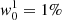 $ {\it w}^1_0=1 \% $