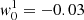 $ {\it w}^1_0=-0.03 $