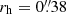 $ r_{\mathrm{h}}=0{{\overset{\prime\prime}{.}}}38 $
