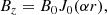 $$ \begin{aligned} B_z&=B_0 J_0(\alpha r), \end{aligned} $$