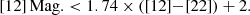 $$ [12]\,\mathrm{Mag.} < 1.74 \times ([12]{-}[22]) +2. $$
