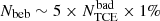 $ N_\mathrm{beb} \sim 5 \times N^{\rm bad}_\mathrm{TCE} \times 1\% $
