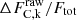 $ \Delta F^{\mathrm{raw}}_{\mathrm{C,k}} / F_{\mathrm{tot}} $