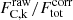 $ F^{\mathrm{raw}}_{\mathrm{C,k}} / F^{\mathrm{corr}}_{\mathrm{tot}} $