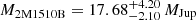 $ M_{\mathrm{2M1510B}} =17.68^{+4.20}_{-2.10}\,M_{\mathrm{Jup}} $