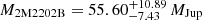 $ M_{\mathrm{2M2202B}} = 55.60^{+10.89}_{-7.43}\,M_{\mathrm{Jup}} $