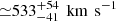 $ {\simeq} 533^{+54}_{-41}\,\text{ km}\,\text{ s}^{-1} $