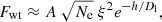 $$ \begin{aligned} F_{\rm wt}\approx A~\sqrt{N_{\rm e}}~\xi ^2 e^{-h/D_{\rm l}}, \end{aligned} $$