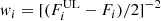 $$ \begin{aligned} { w}_i = [(F^\mathrm{UL}_{i}-F_i)/2]^{-2} \end{aligned} $$