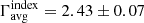 $ \Gamma^{\mathrm{index}}_{\mathrm{avg}} = 2.43\pm0.07 $