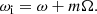 $$ \begin{aligned} \omega _{\rm i} = \omega + m\Omega . \end{aligned} $$