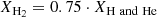 $$ \begin{aligned} X_{\rm H_2} = 0.75 \cdot X_{\rm H\,\,and\,\,He} \end{aligned} $$