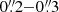 $ 0{{\overset{\prime\prime}{.}}}2{-}0{{\overset{\prime\prime}{.}}}3 $