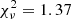 $ \chi^2_\nu = 1.37 $