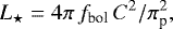 \begin{equation*} L_{\star} = 4 \pi \, f_{\textrm{bol}} \, {C^2} / {\pi_{\textrm{p}}^2}, \end{equation*}