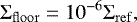 \begin{equation*} \Sigma_{\mathrm{floor}} = 10^{-6} \Sigma_{\mathrm{ref}}, \end{equation*}
