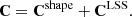 $$ \begin{aligned} \mathbf C = \mathbf C ^{\mathrm{shape} } + \mathbf C ^{\mathrm{LSS} } . \end{aligned} $$