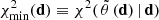 $$ \begin{aligned} \chi ^{2}_{\mathrm{min} } (\mathbf d ) \equiv \chi ^{2} (\,\tilde{\mathbf{\theta }}\,(\mathbf d )\, \vert \, \mathbf d ) \end{aligned} $$